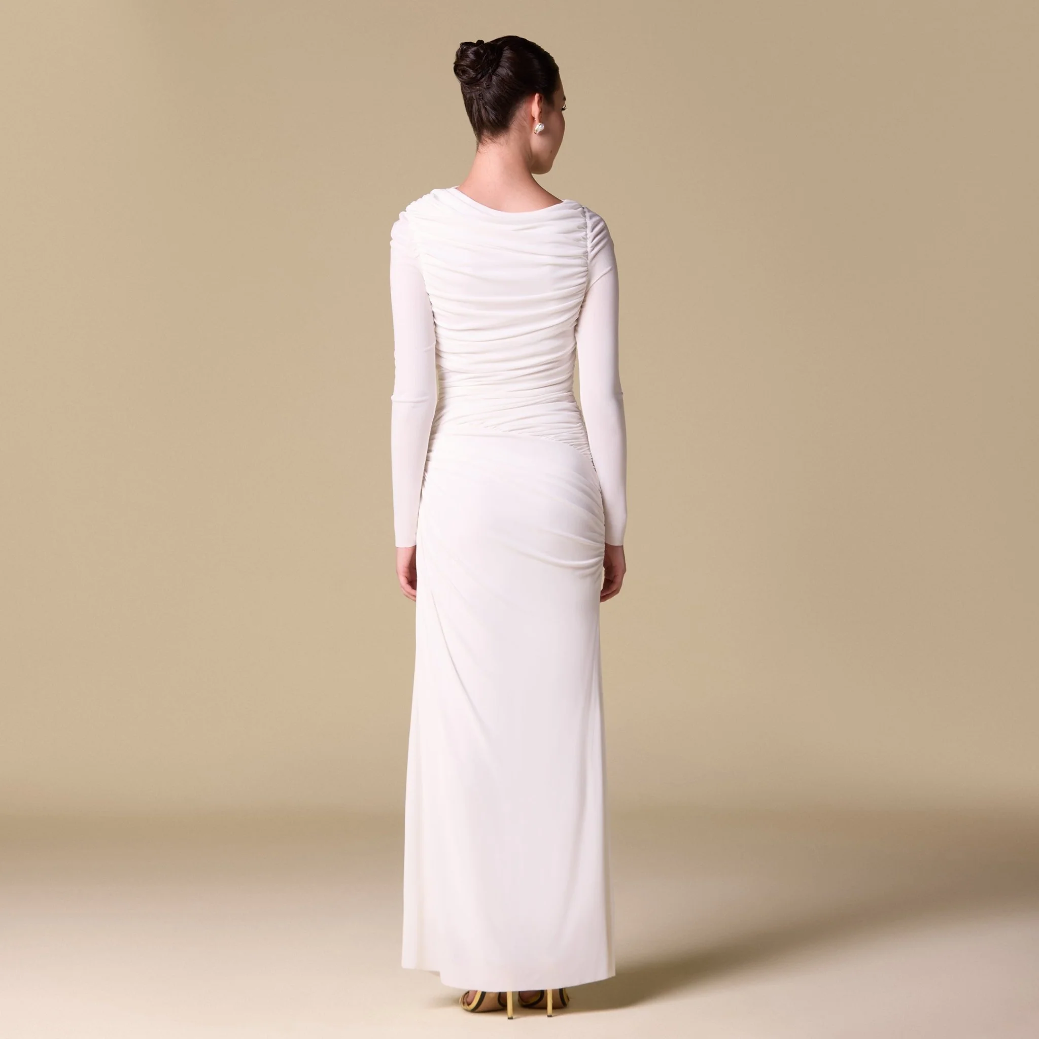 Jersey Gathered Maxi Dress with Side Twist - Image 8