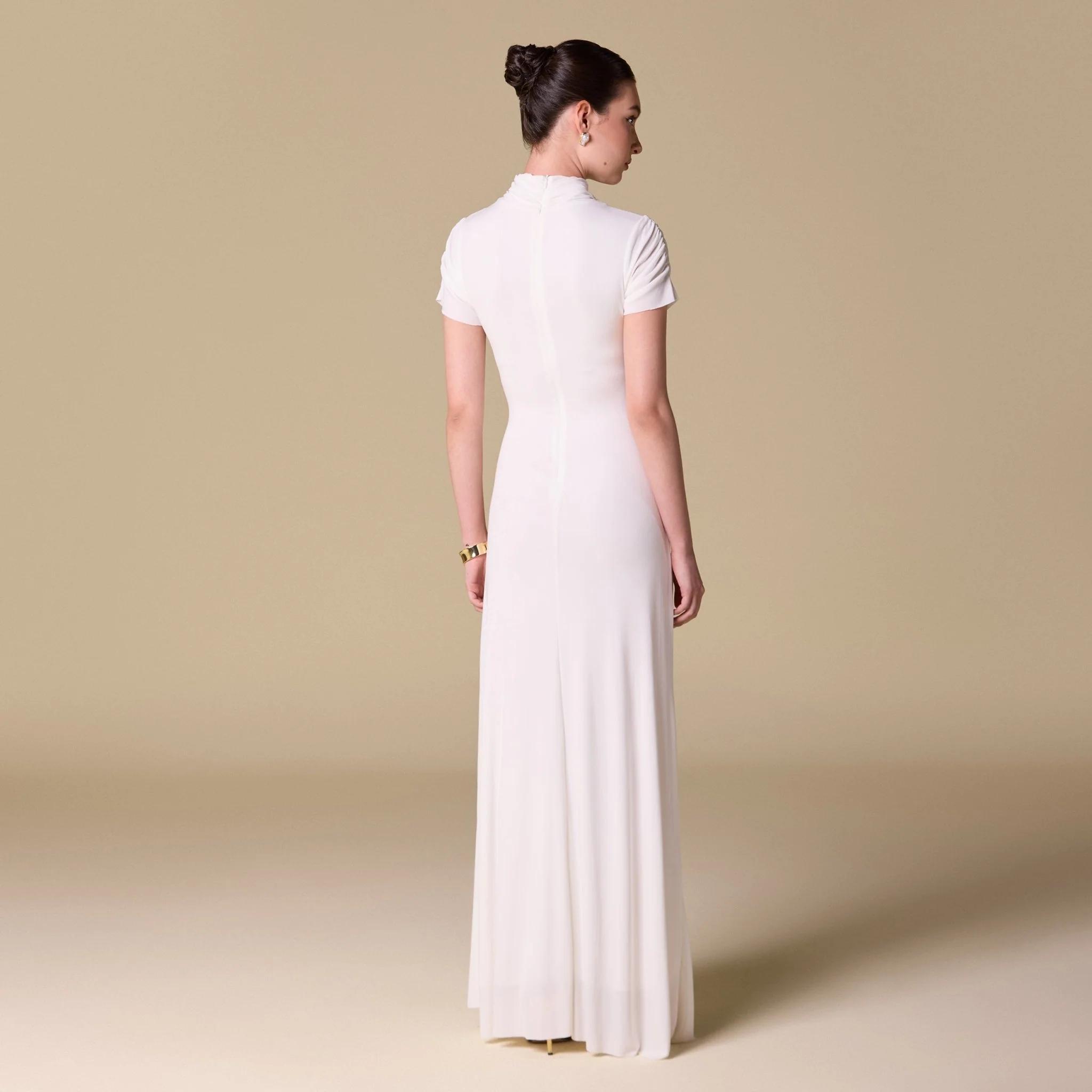 Jersey Gathered Short Sleeve Maxi Dress - Image 8