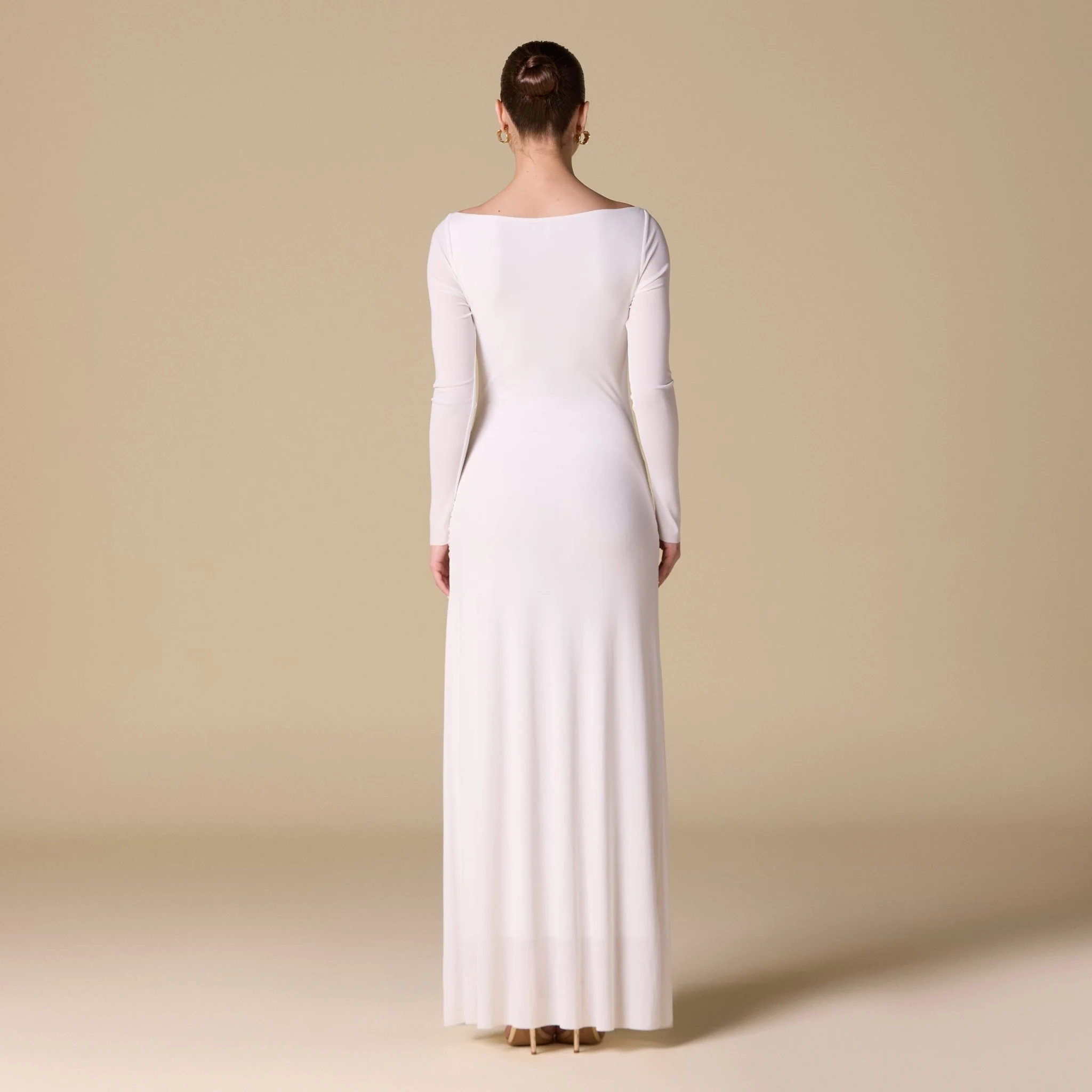 Jersey Maxi Dress with Gathered Waist - Image 4