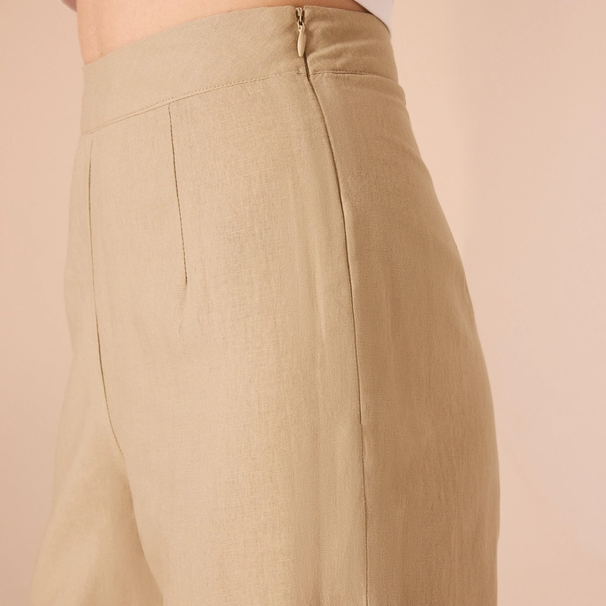 Khaki linen Pants - Image 2