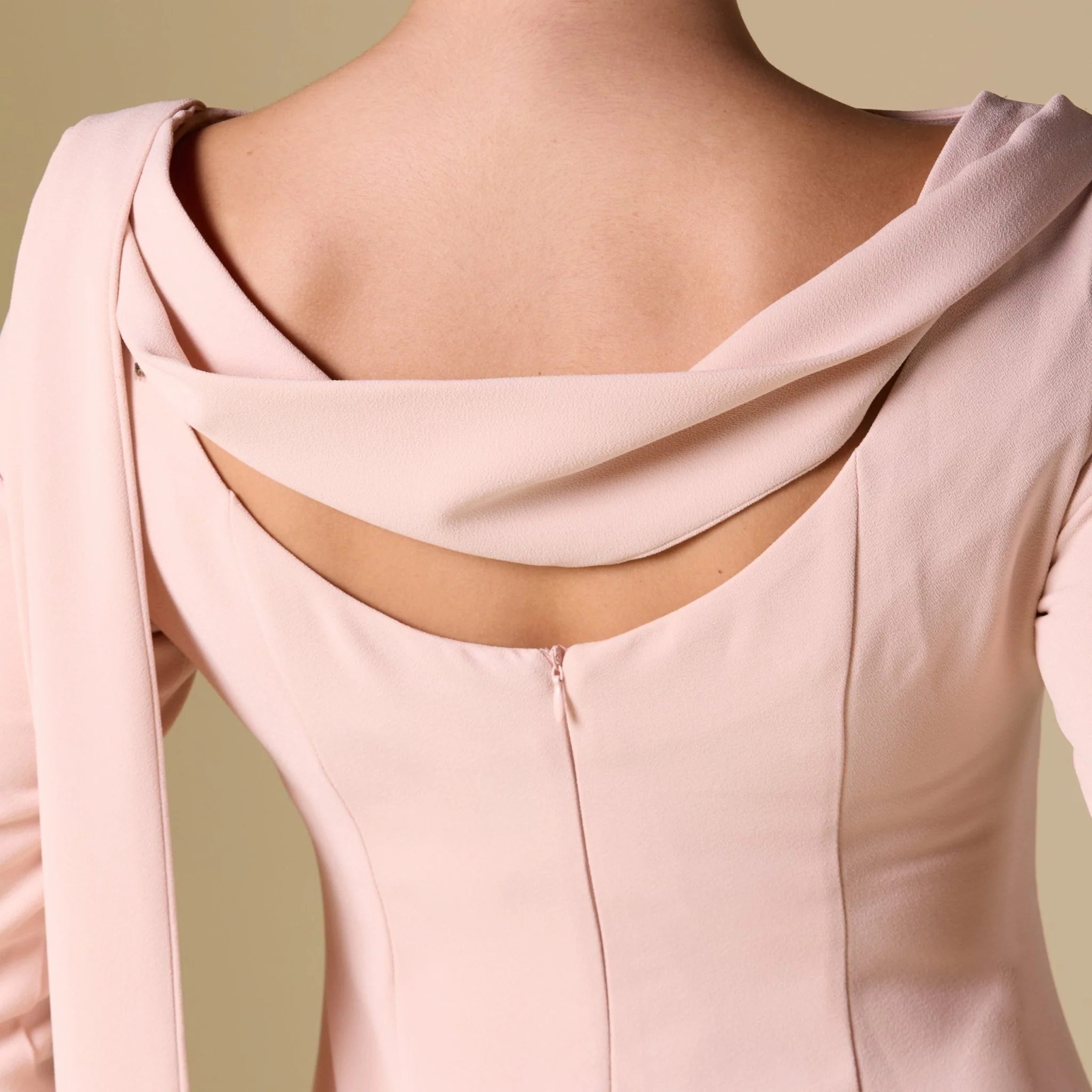 Light Pink Long Sleeves Maxi Dress - Image 3