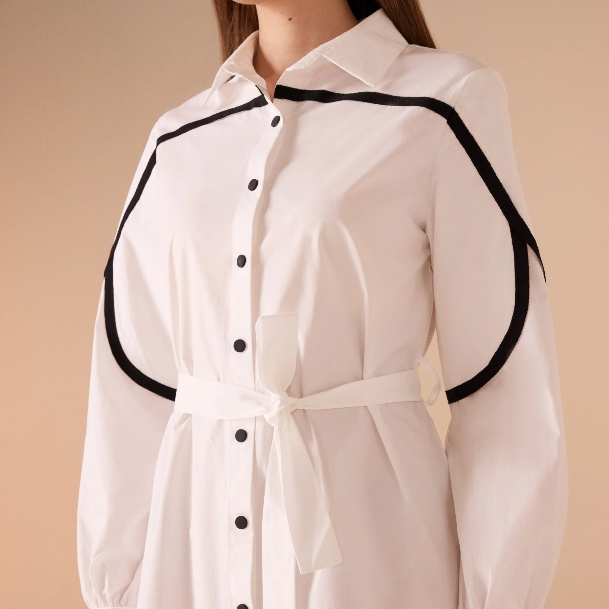 Long Sleeve Maxi Dress with line details - Image 3