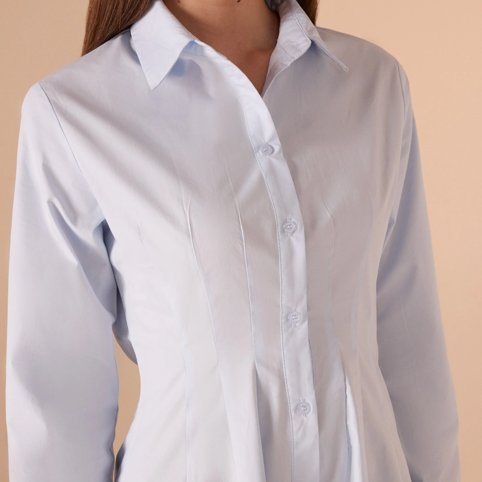 Long Sleeve A-line Maxi Poplin Dress - Image 15