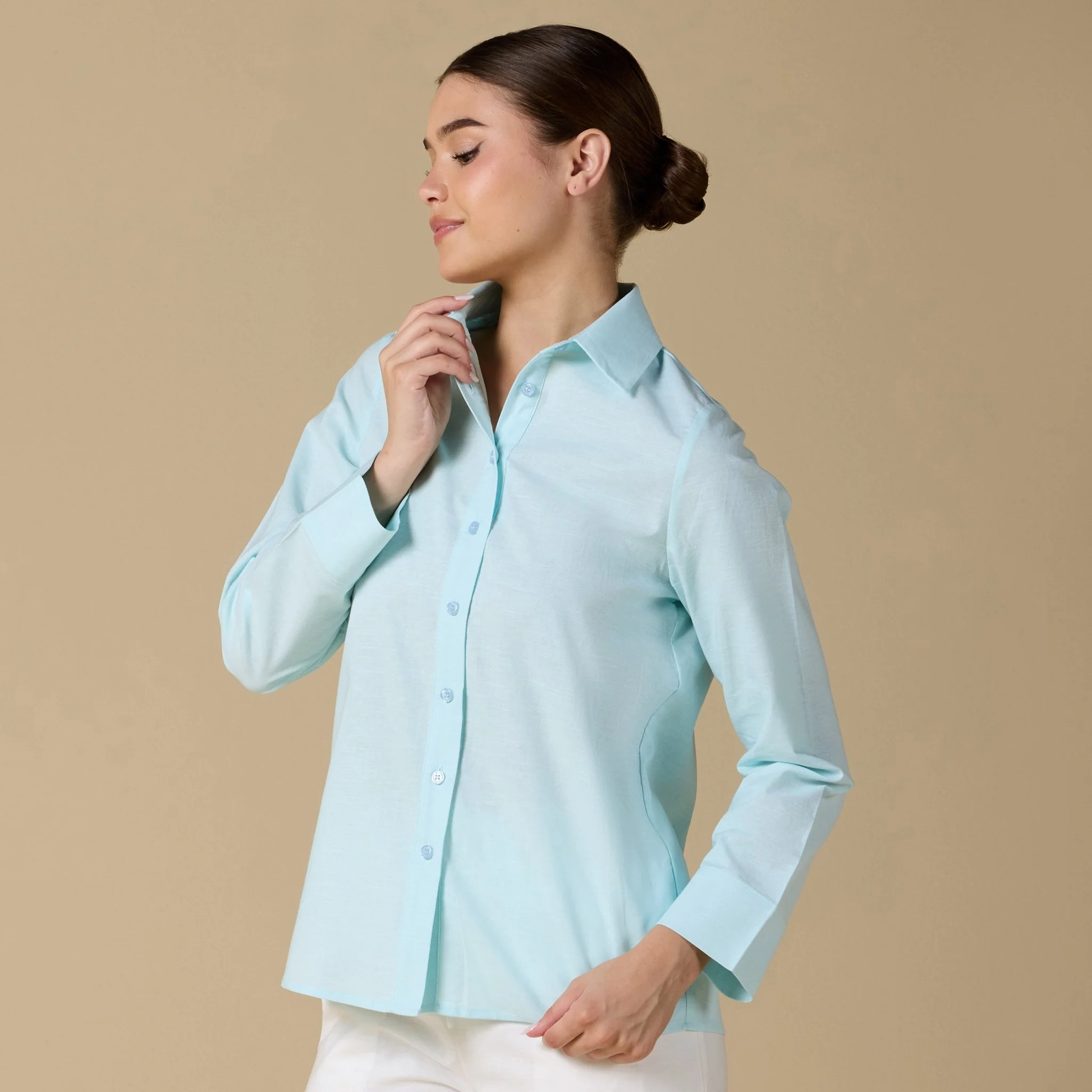 Long Sleeve Blended Shirt - Image 8