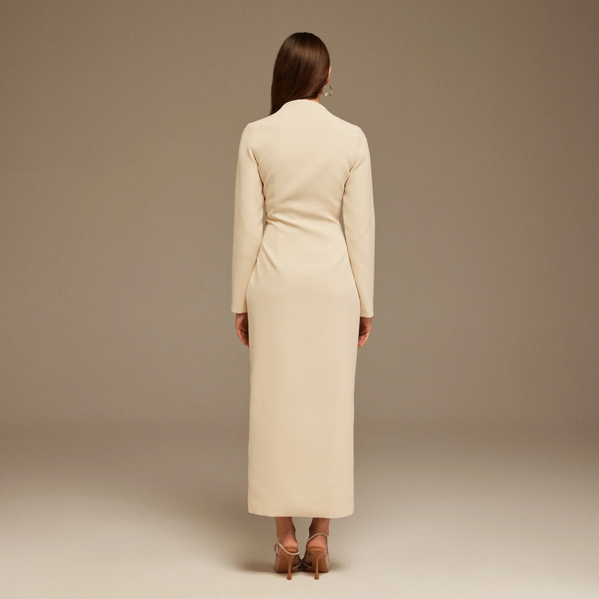 Long Sleeve Midi Dress with Ruffles - Image 4