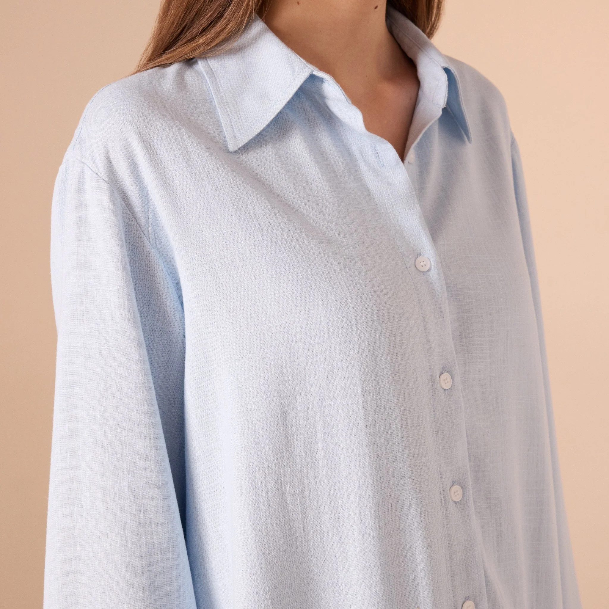 Long sleeve oversize linen shirt - Image 4