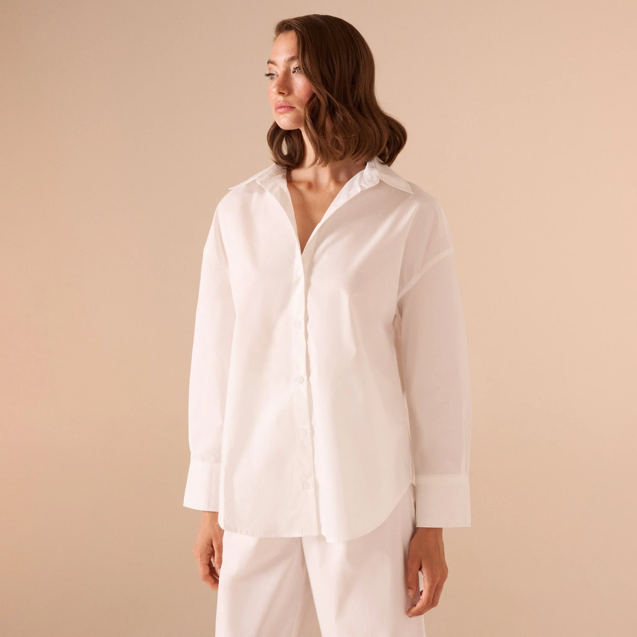 Long sleeve oversize poplin shirt - Image 8
