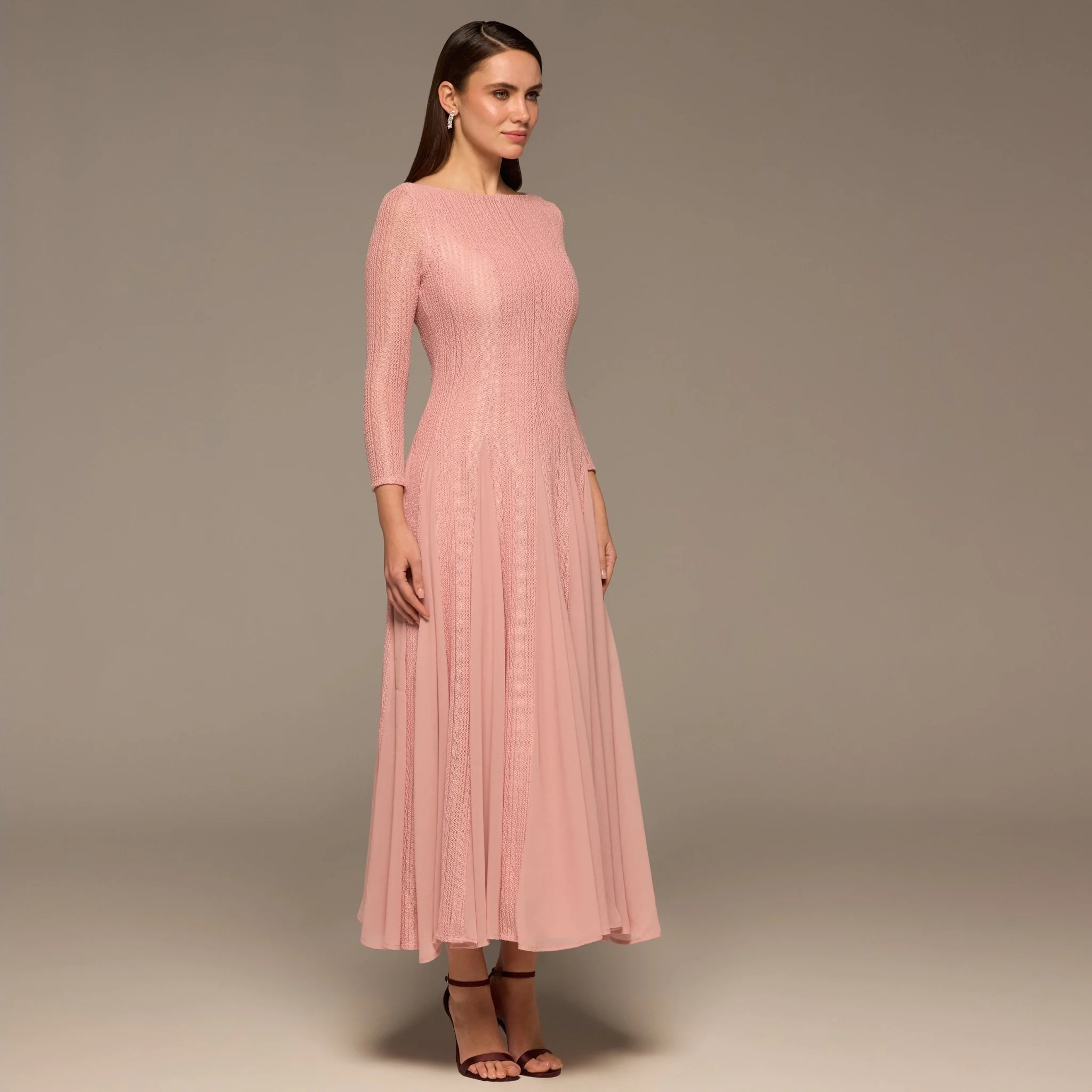 Long Sleeves Godet Maxi Dress - Image 2
