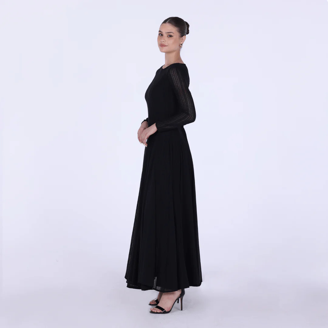 Long Sleeves Godet Maxi Dress - Image 6