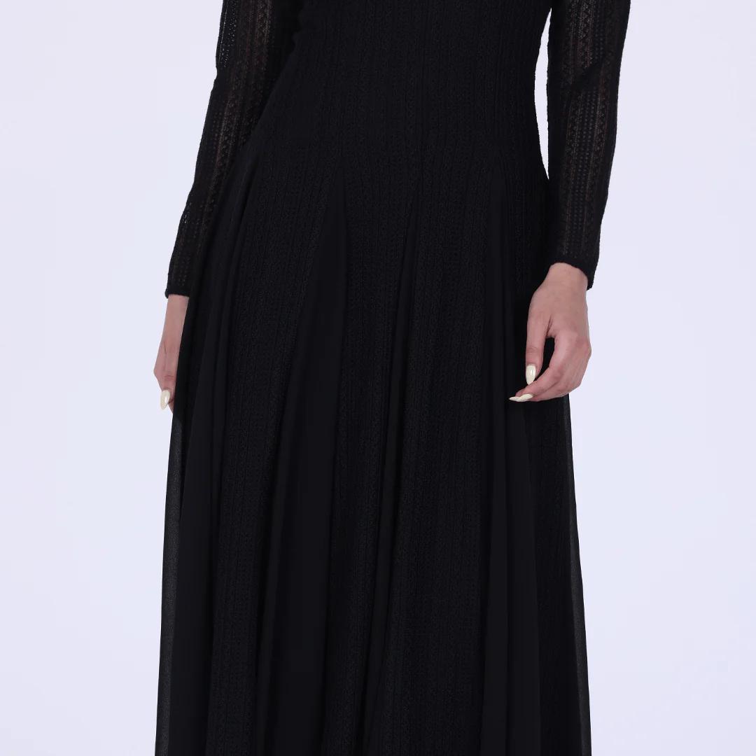 Long Sleeves Godet Maxi Dress - Image 8