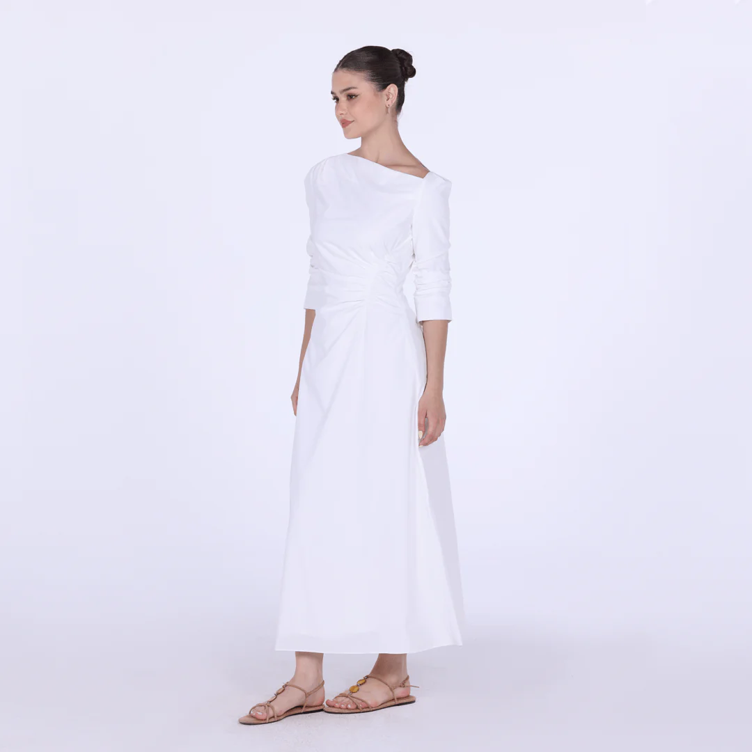 Low Waist Cutout Draped Pleated Dress - Image 2