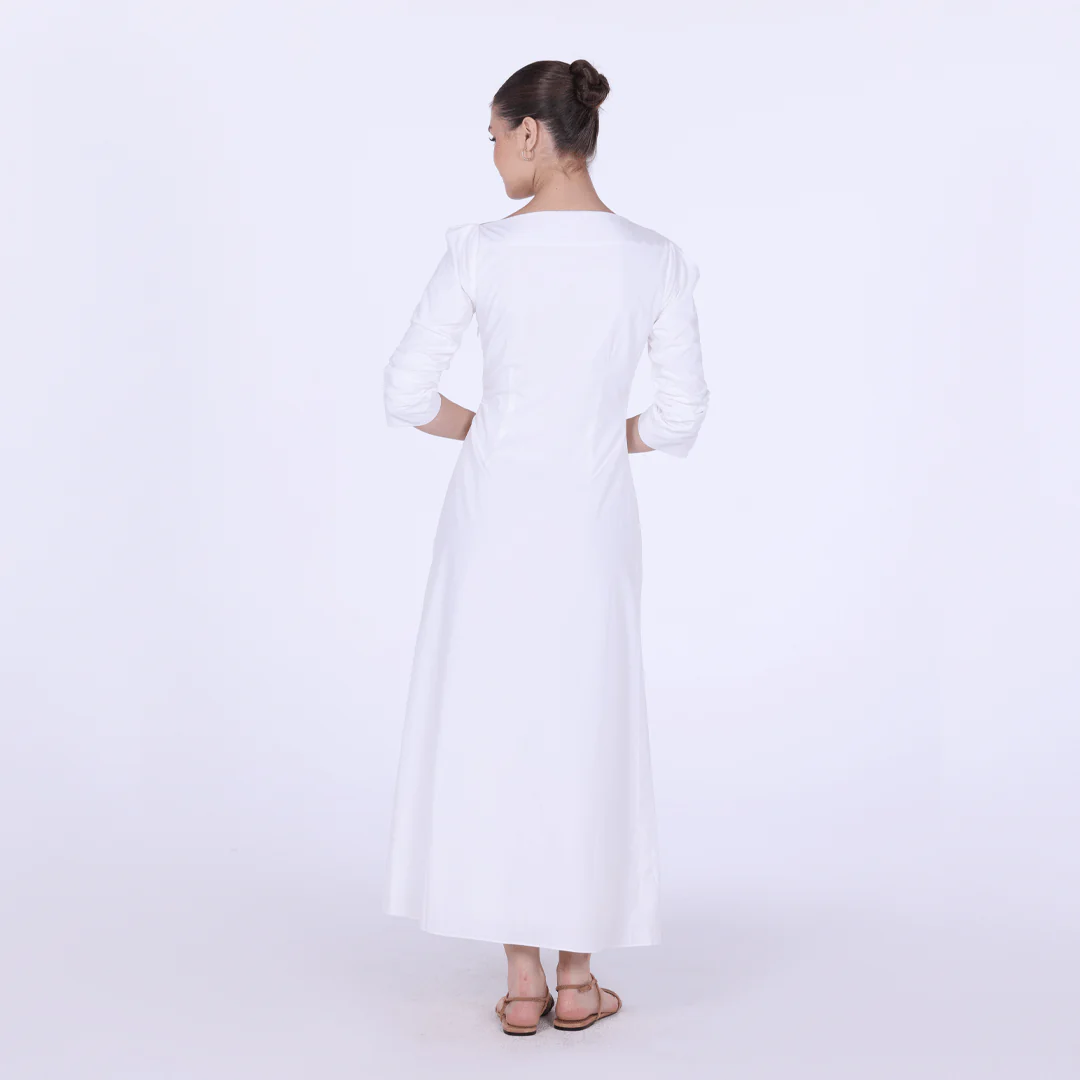 Low Waist Cutout Draped Pleated Dress - Image 3
