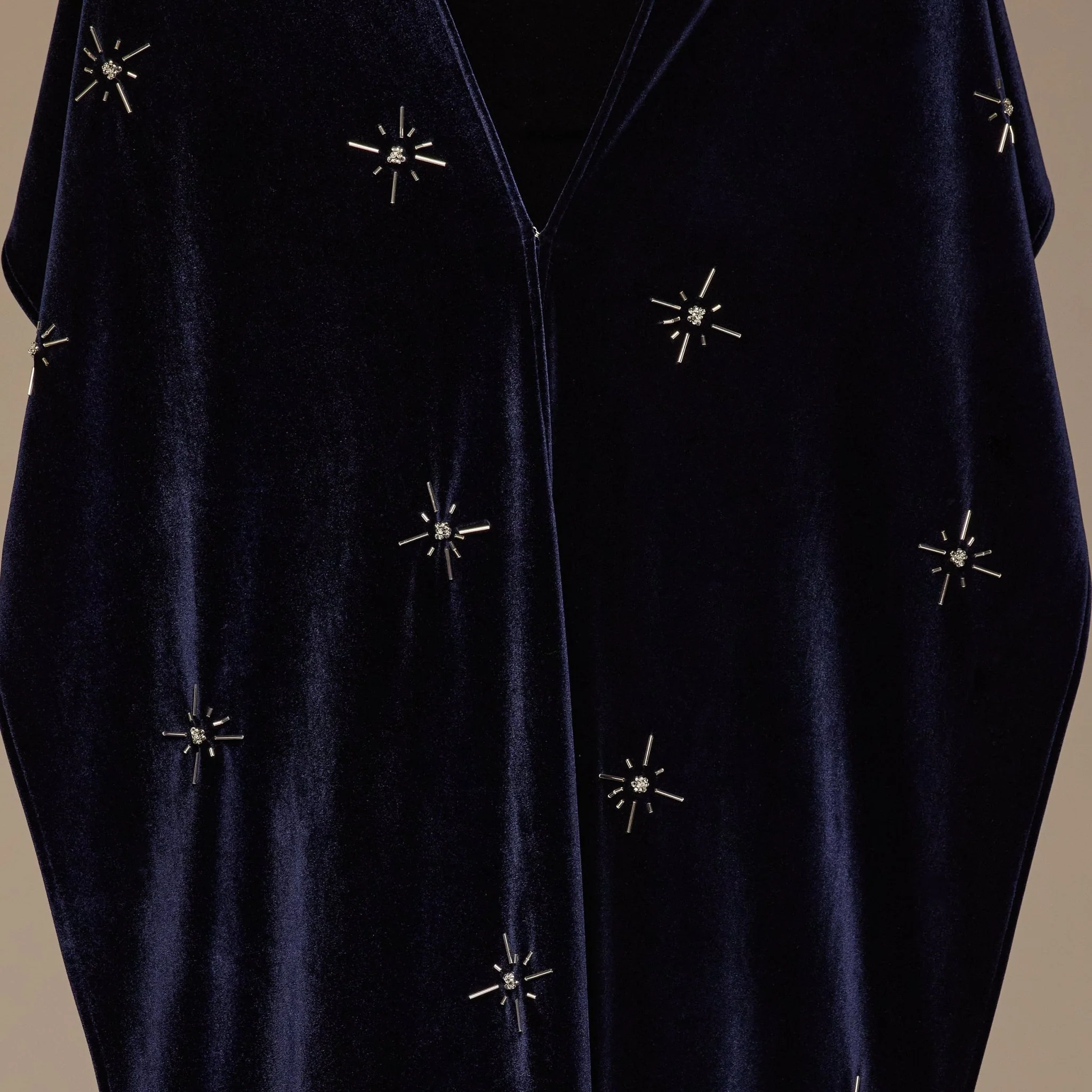 Navy Beaded Velvet Maxi Dress - Image 5