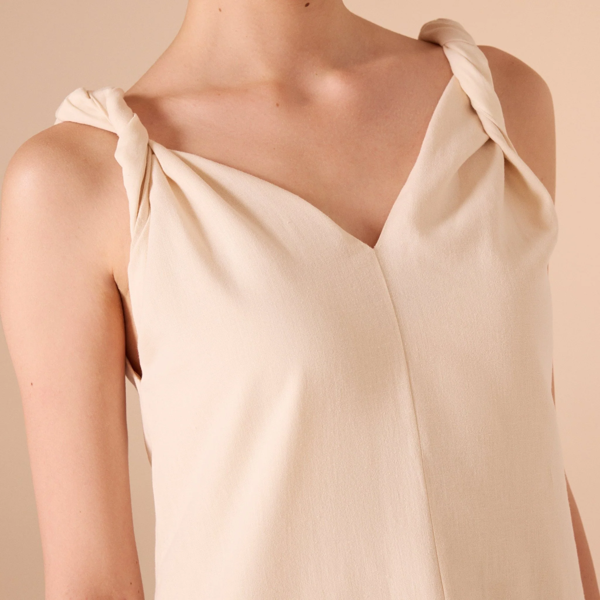 Sleeveless Loose Midi Dress in Linen Cotton Blend - Image 4