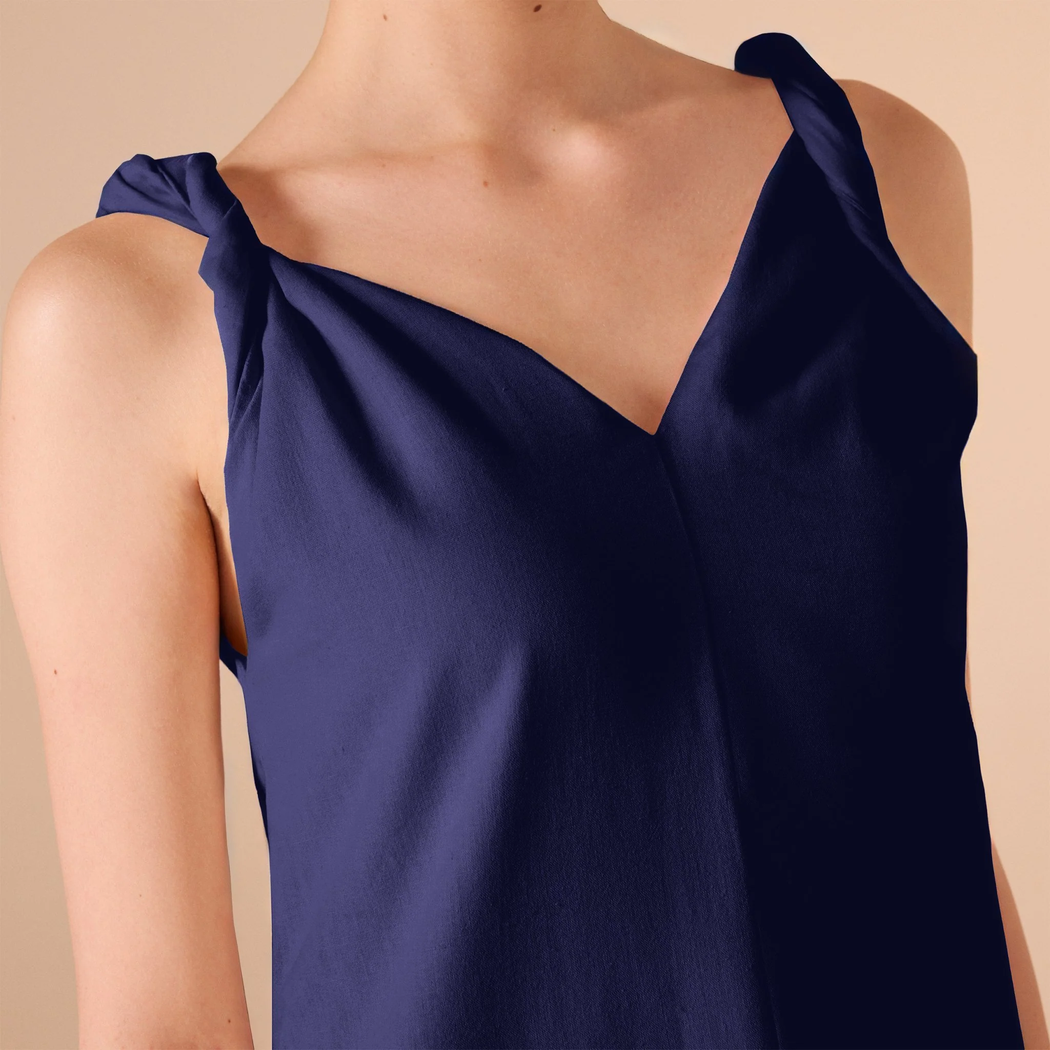 Sleeveless Loose Midi Dress in Linen Cotton Blend - Image 7
