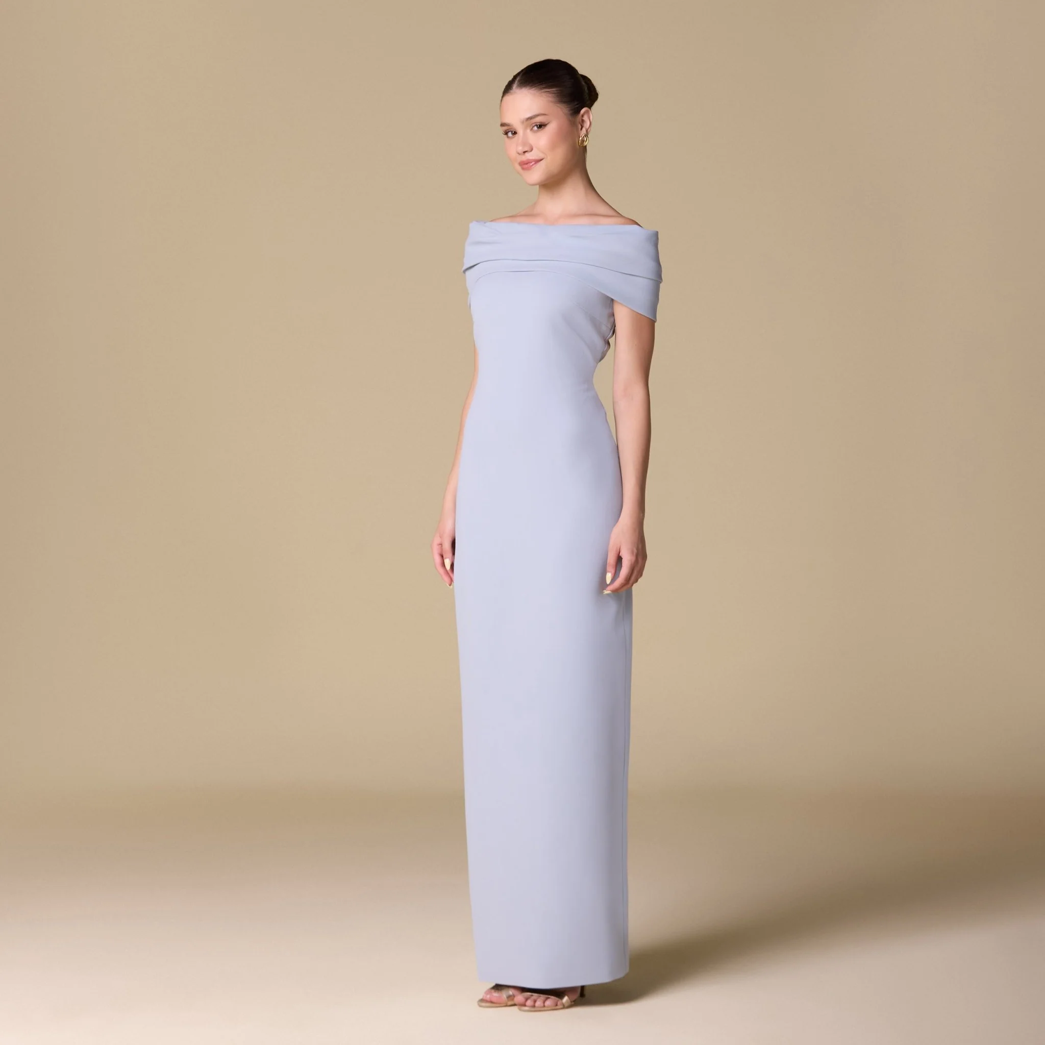 Off-shoulder Crepe Maxi Dress - Image 2