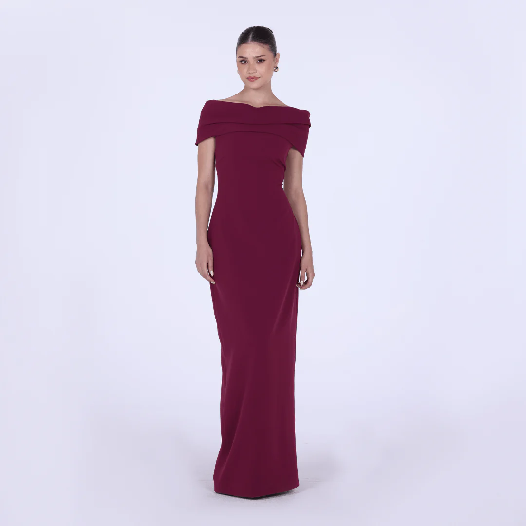 Off-shoulder Crepe Maxi Dress - Image 5