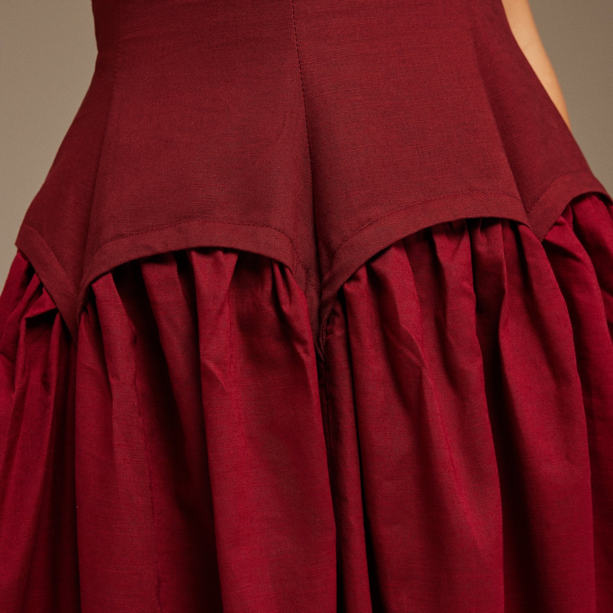 Halter Neck Gathered Waist Midi Dress - Image 3