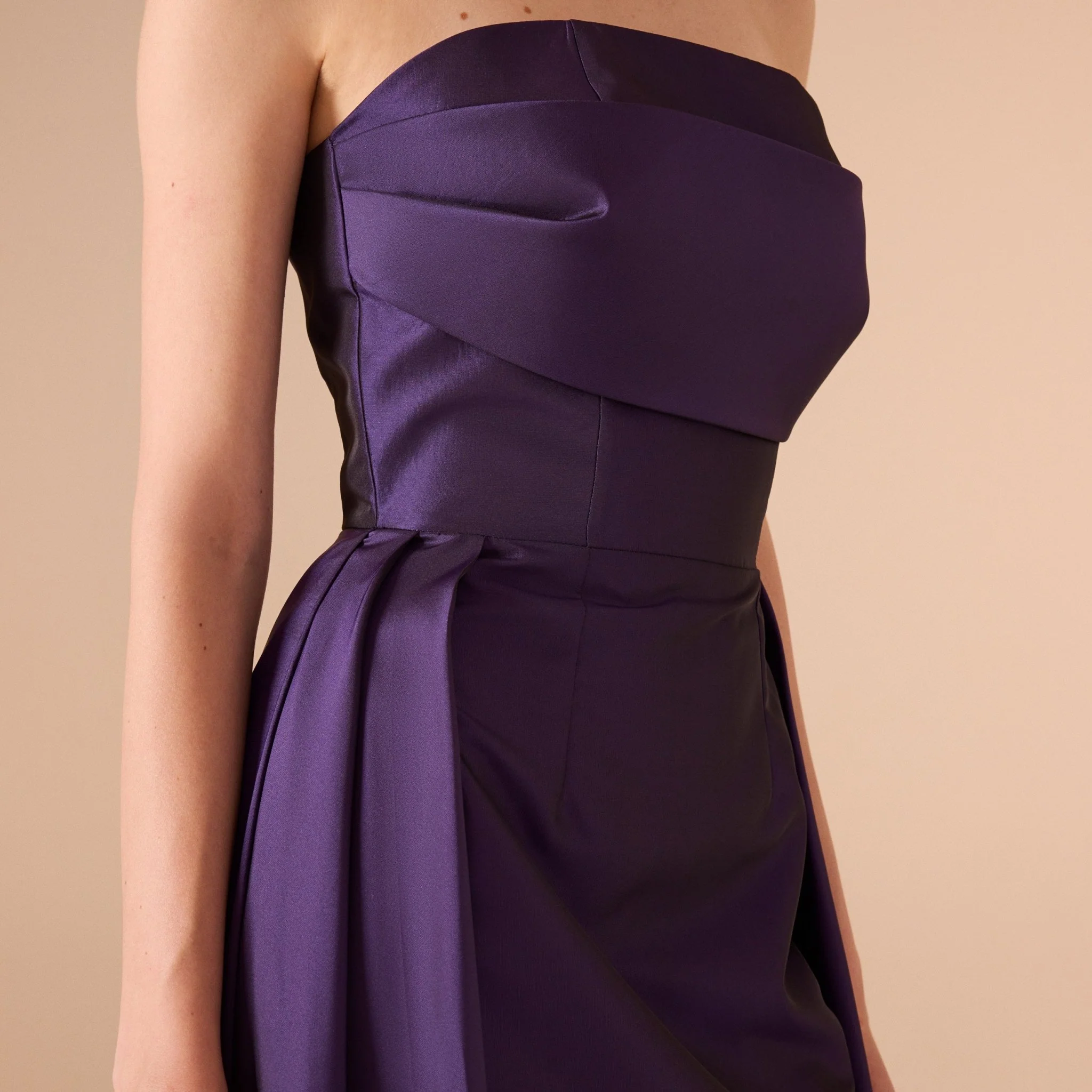 Strapless Maxi Dress in Taffeta - Image 4