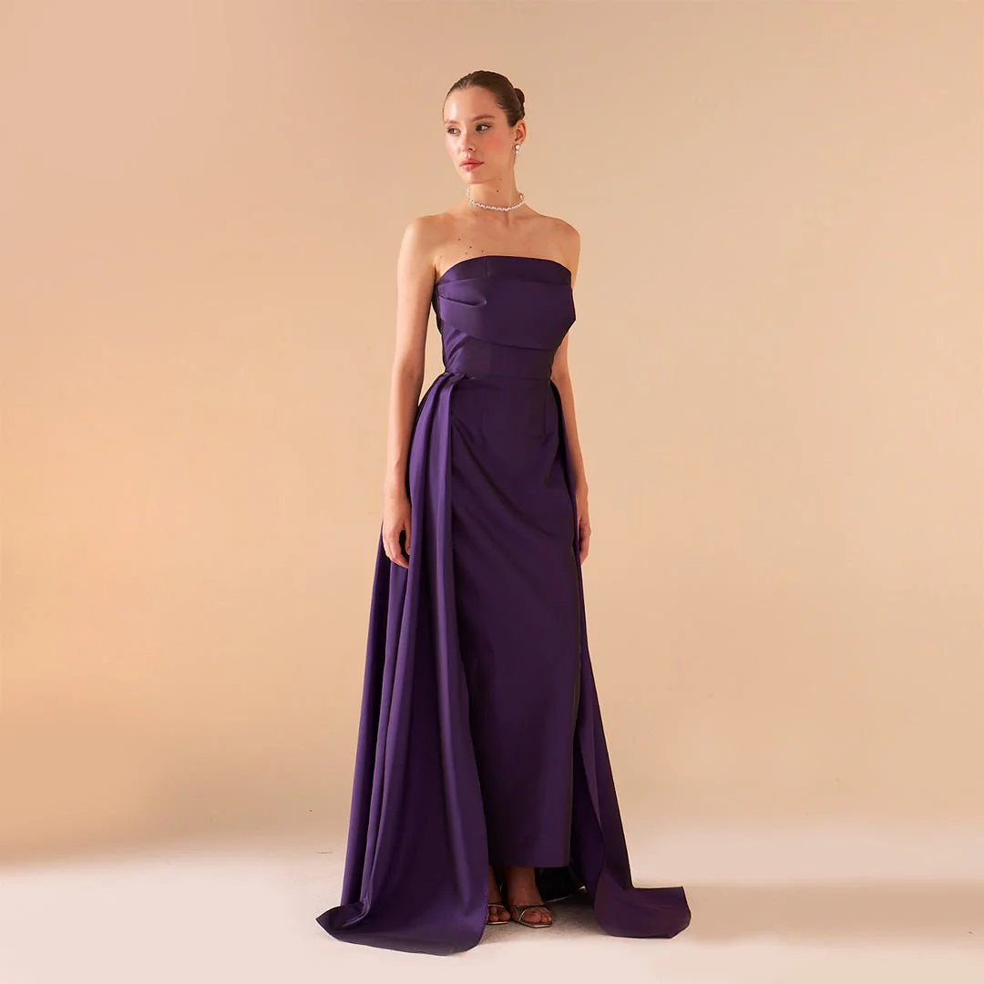 Strapless Maxi Dress in Taffeta - Image 5
