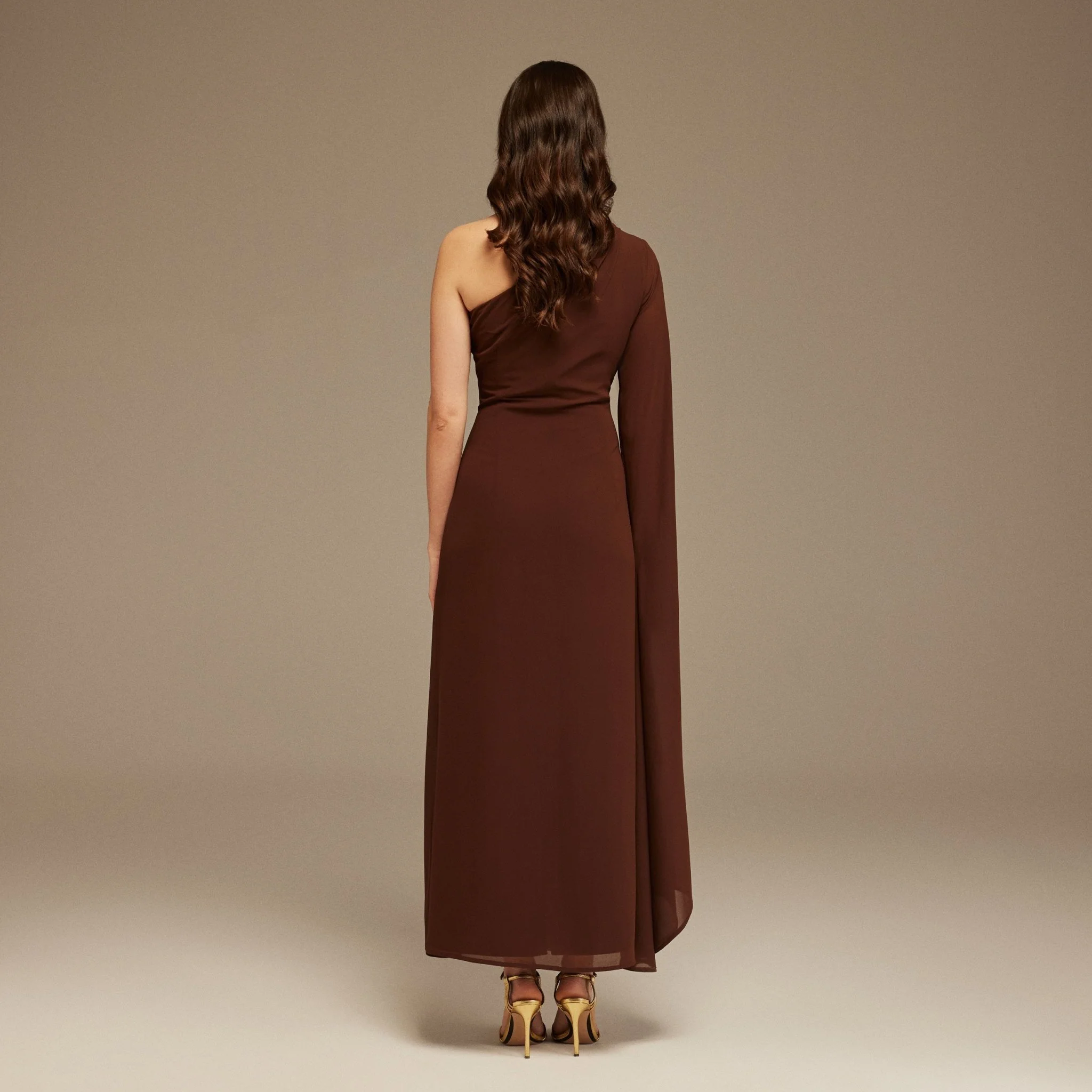 One-shoulder draped Dress with a gathered detail - Image 4