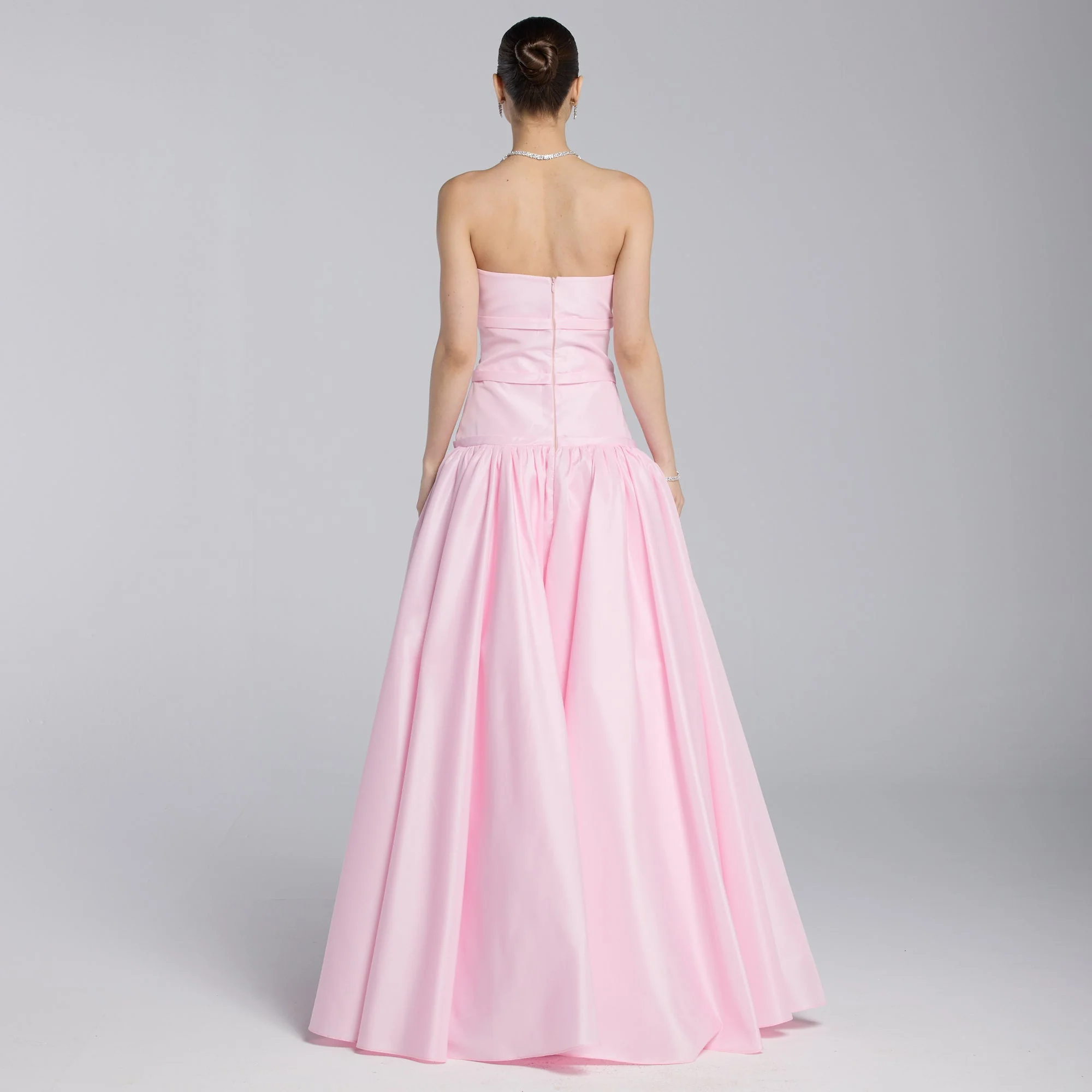 Pink Taffeta Strapless Bow-Detailed Gown - Image 5