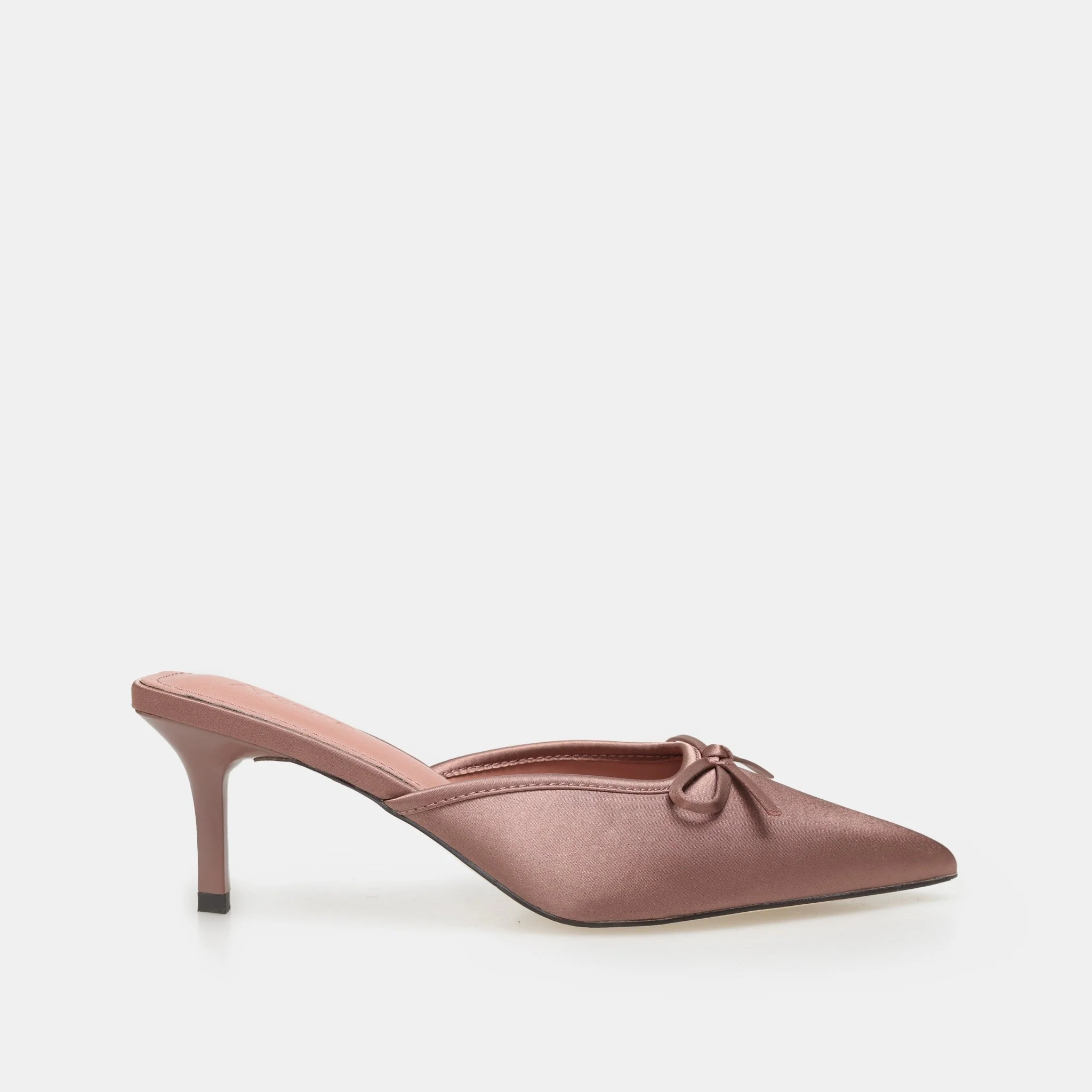 Pink Satin Bow Mules - Image 2