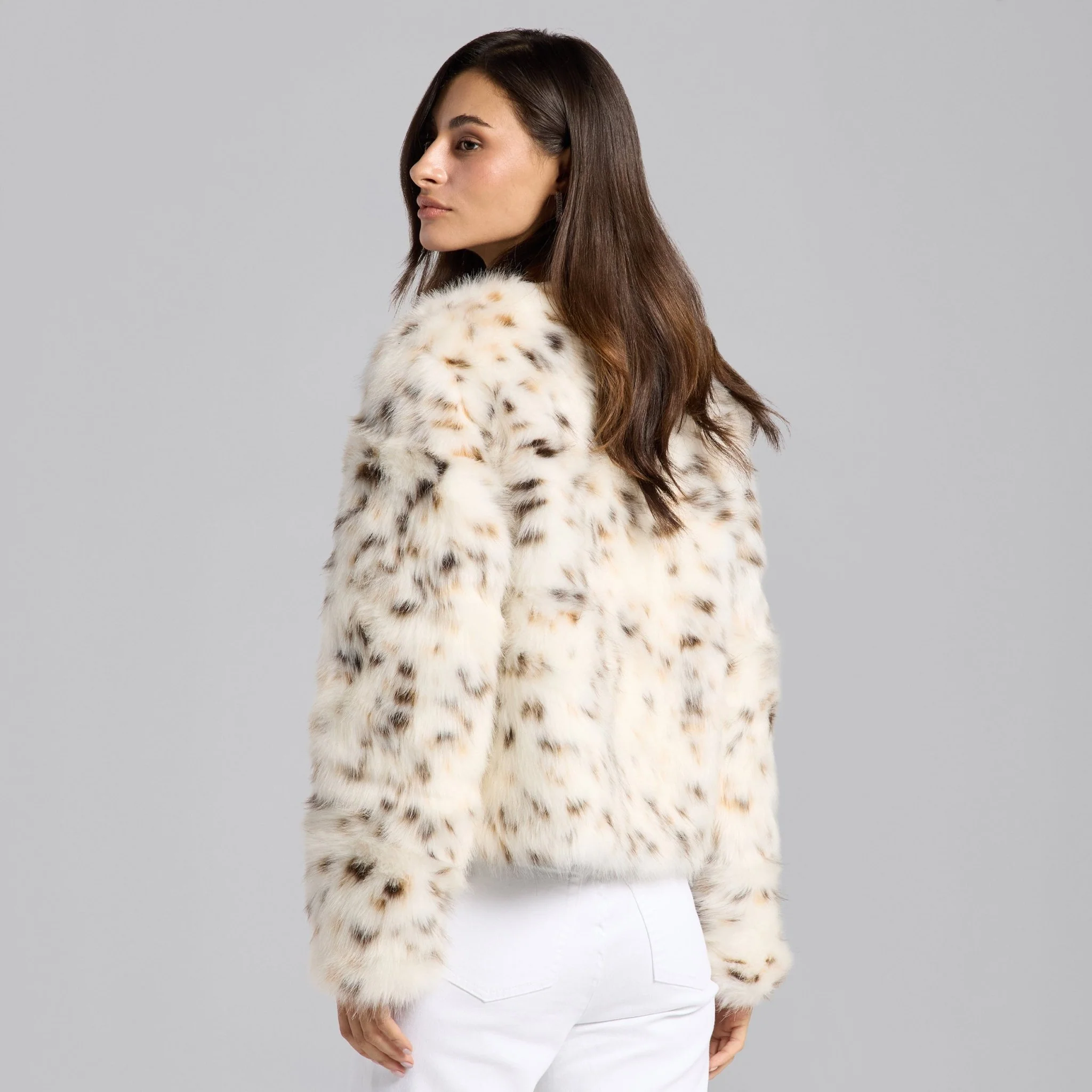 Faux Bobcat Fur Jacket - Image 5