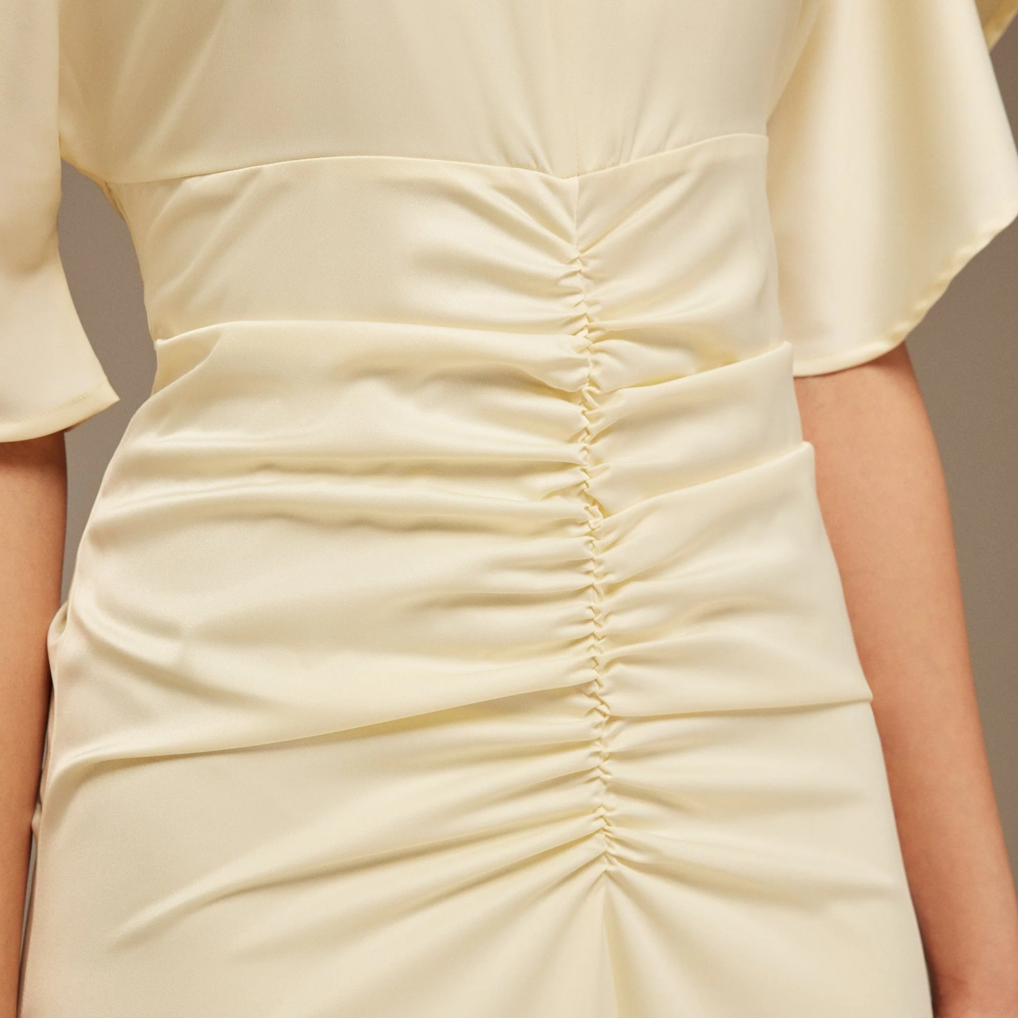 Satin Maxi Dress with Ruched Details - Image 4