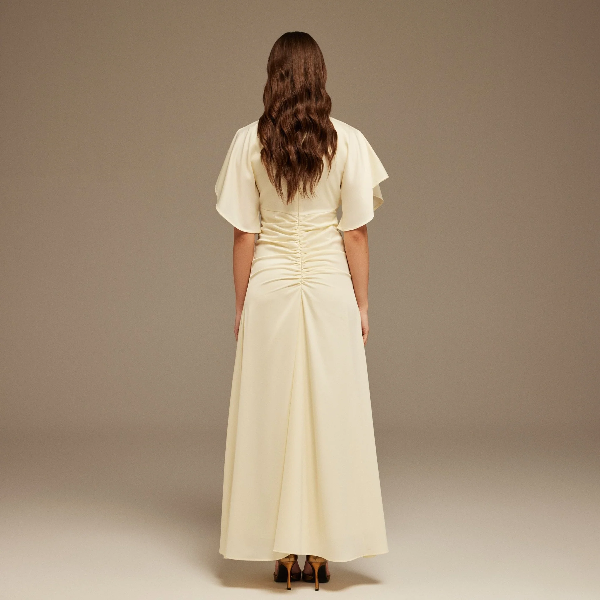 Satin Maxi Dress with Ruched Details - Image 5