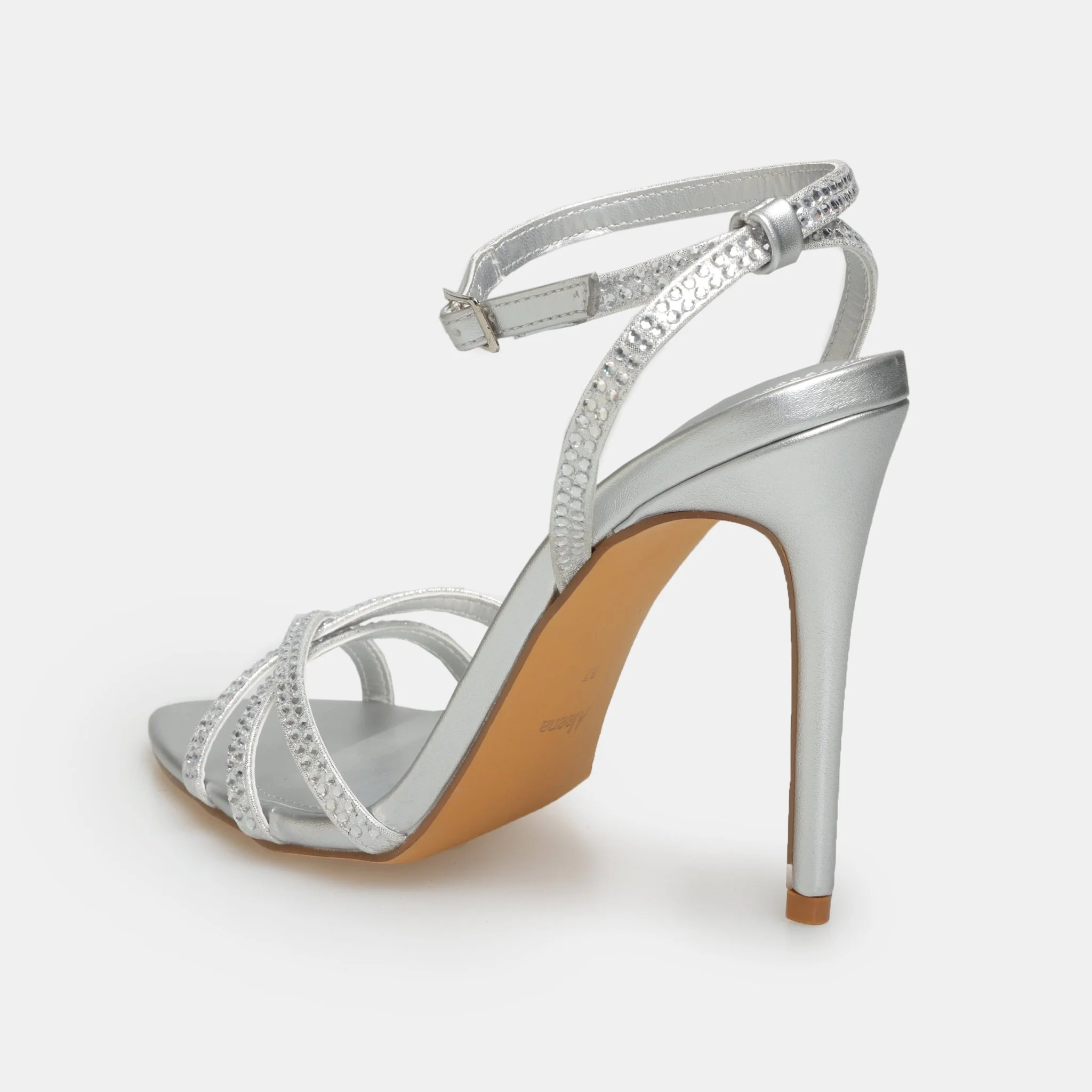 Silver Metallic High Heel Sandals - Image 3