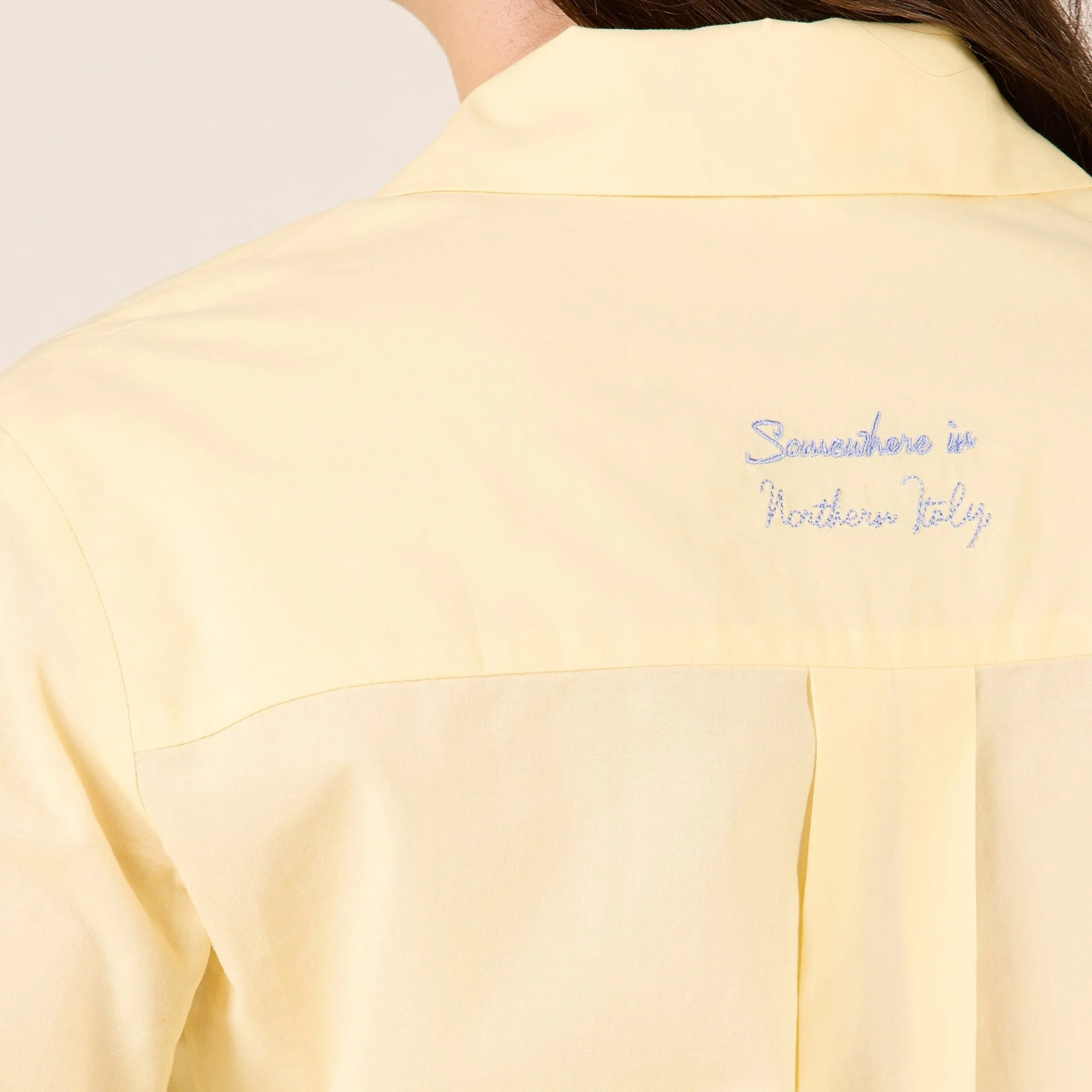 Solid cotton shirt with Notched Collar - Image 2