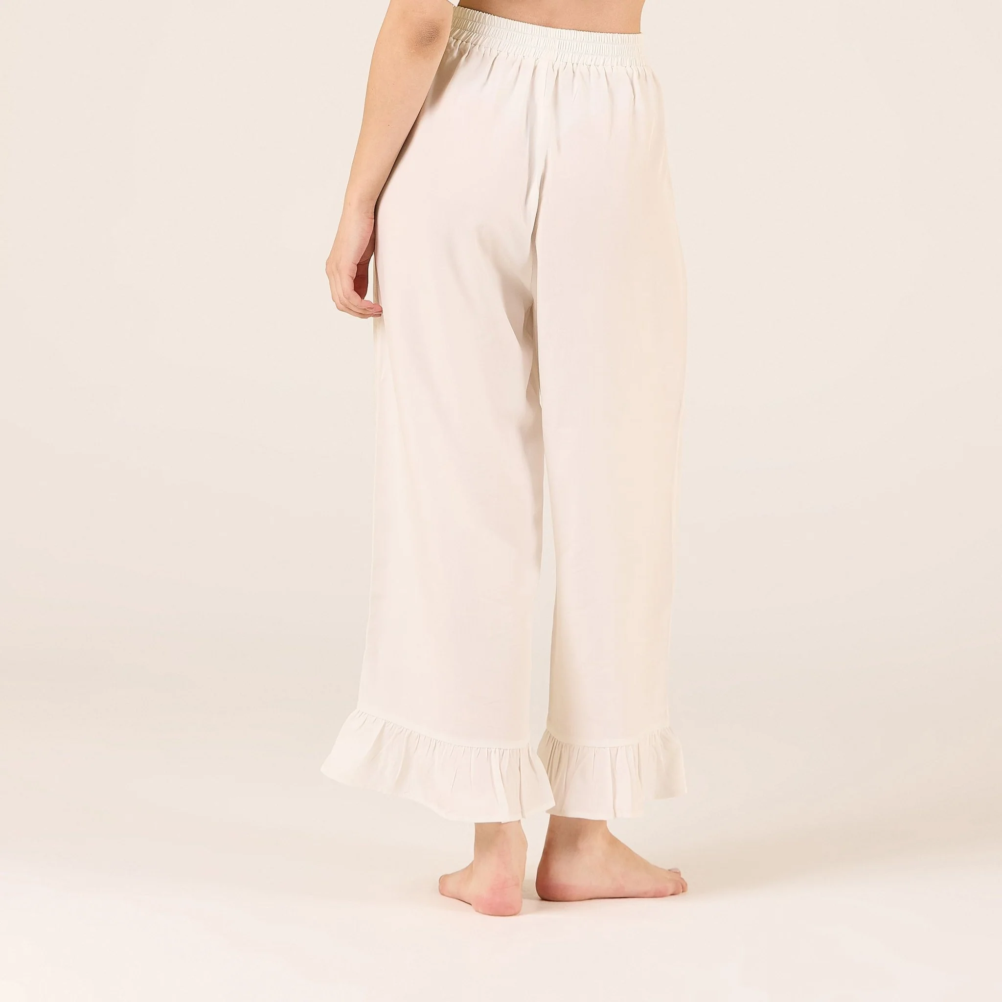 Tencel Plaid Elastic Waist Pants - Image 3