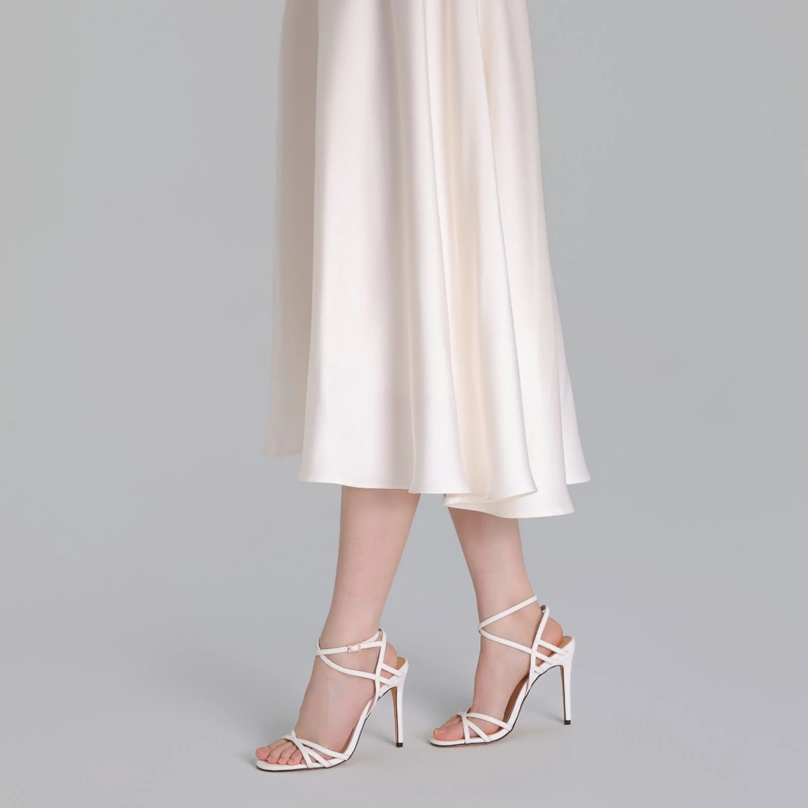 White Strappy High Heel Sandals - Image 3
