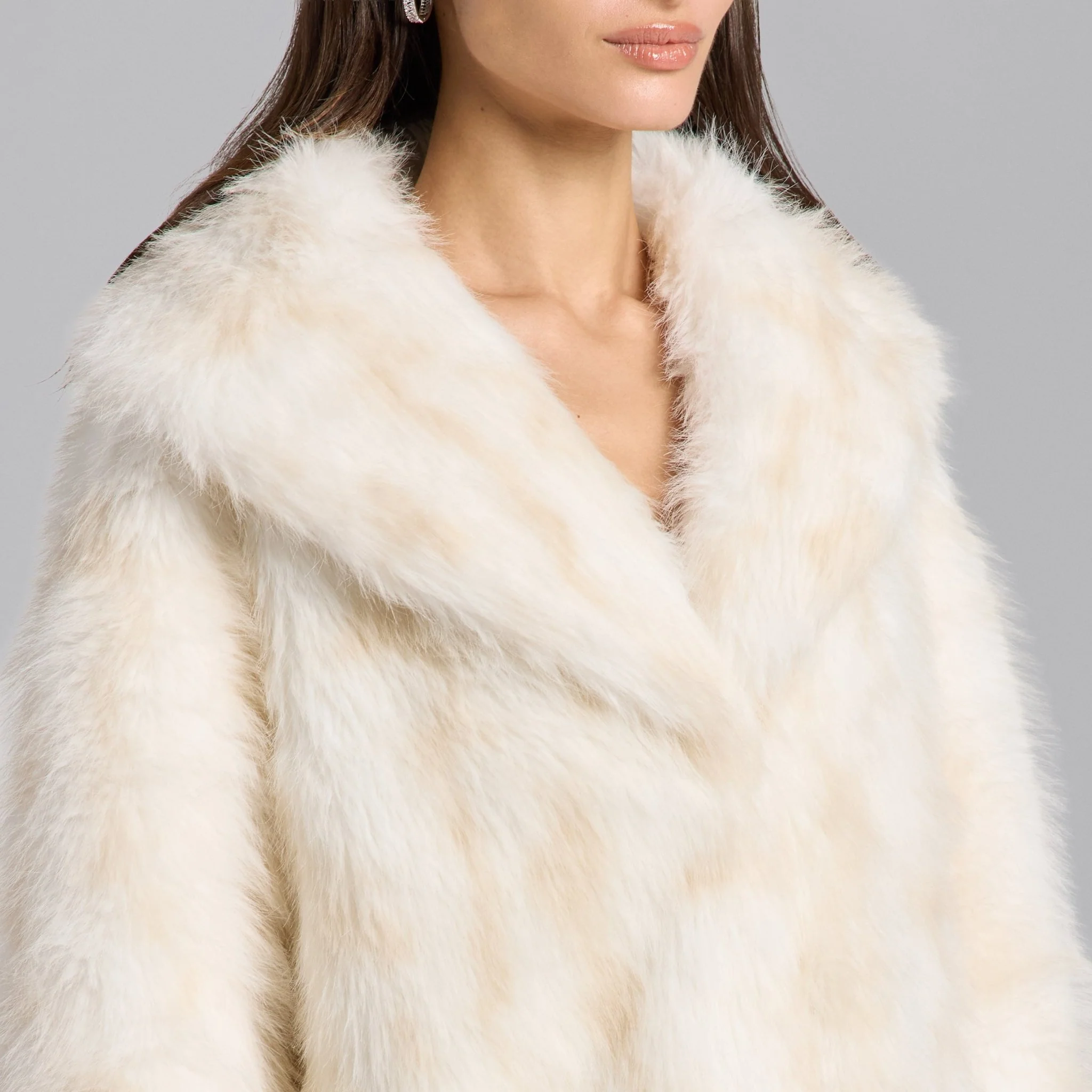 White Faux Fox Fur Coat - Image 3