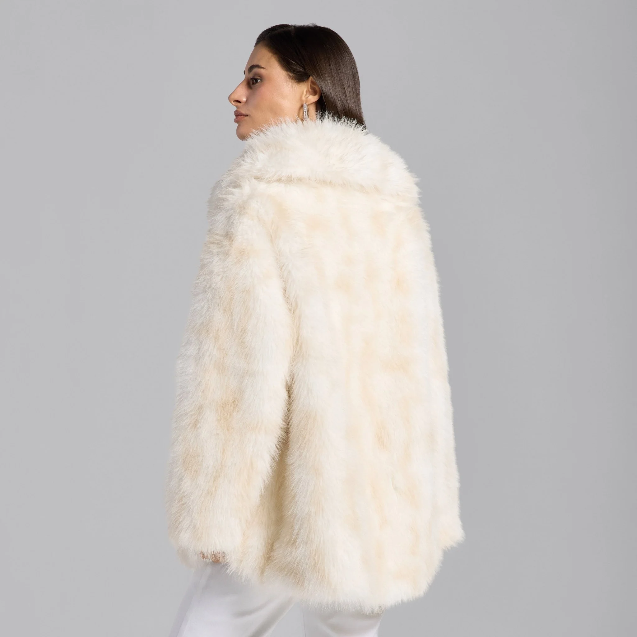 White Faux Fox Fur Coat - Image 4