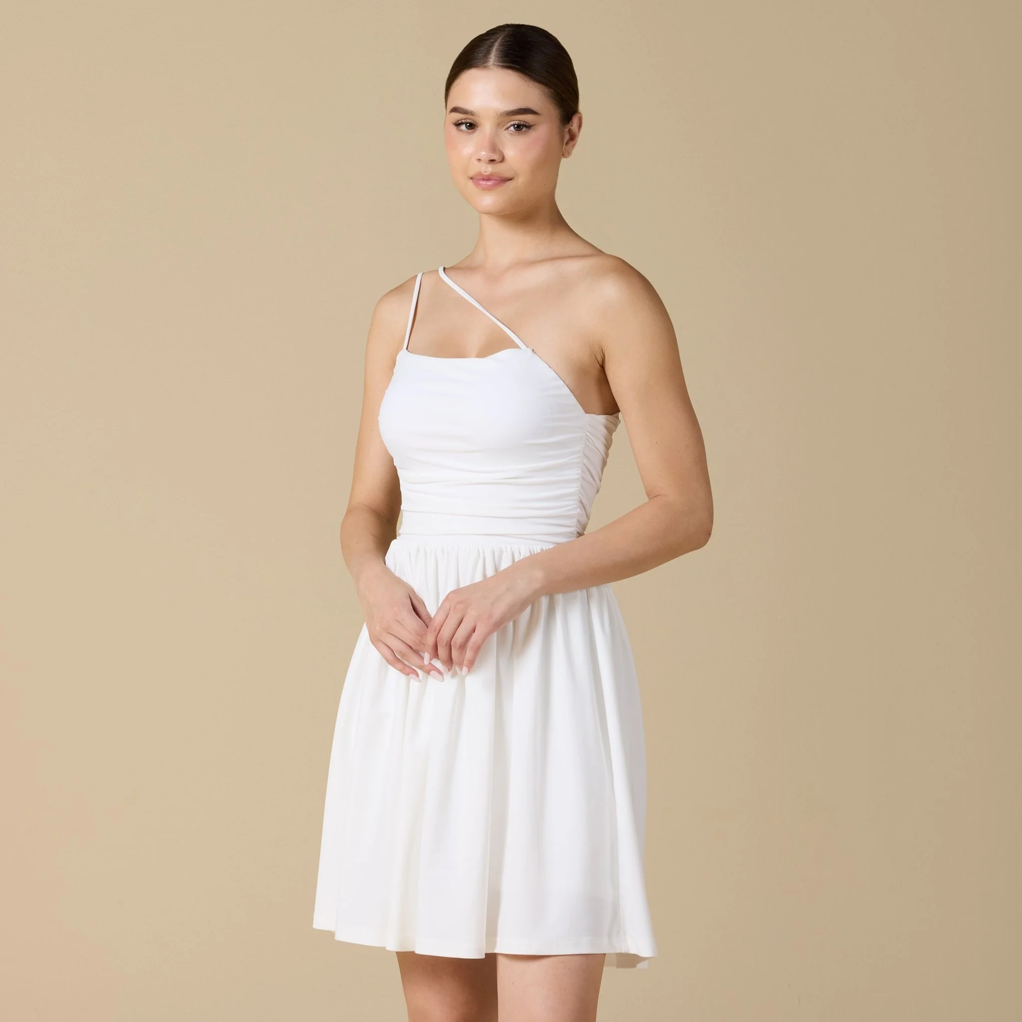 White One Shoulder Swimwear