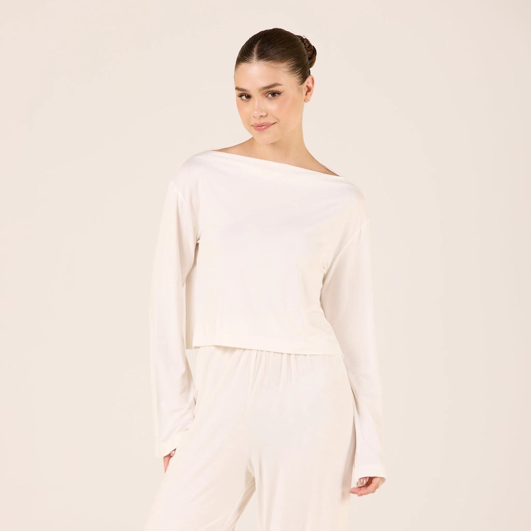 Wide Fit Bamboo Boat Neckline Top - Image 6